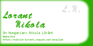 lorant mikola business card
