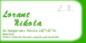 lorant mikola business card